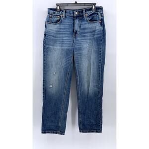 LUCKY BRAND Women's Medium Blue Distressed Slim-Leg Regular-Fit Jeans SZ 6/28